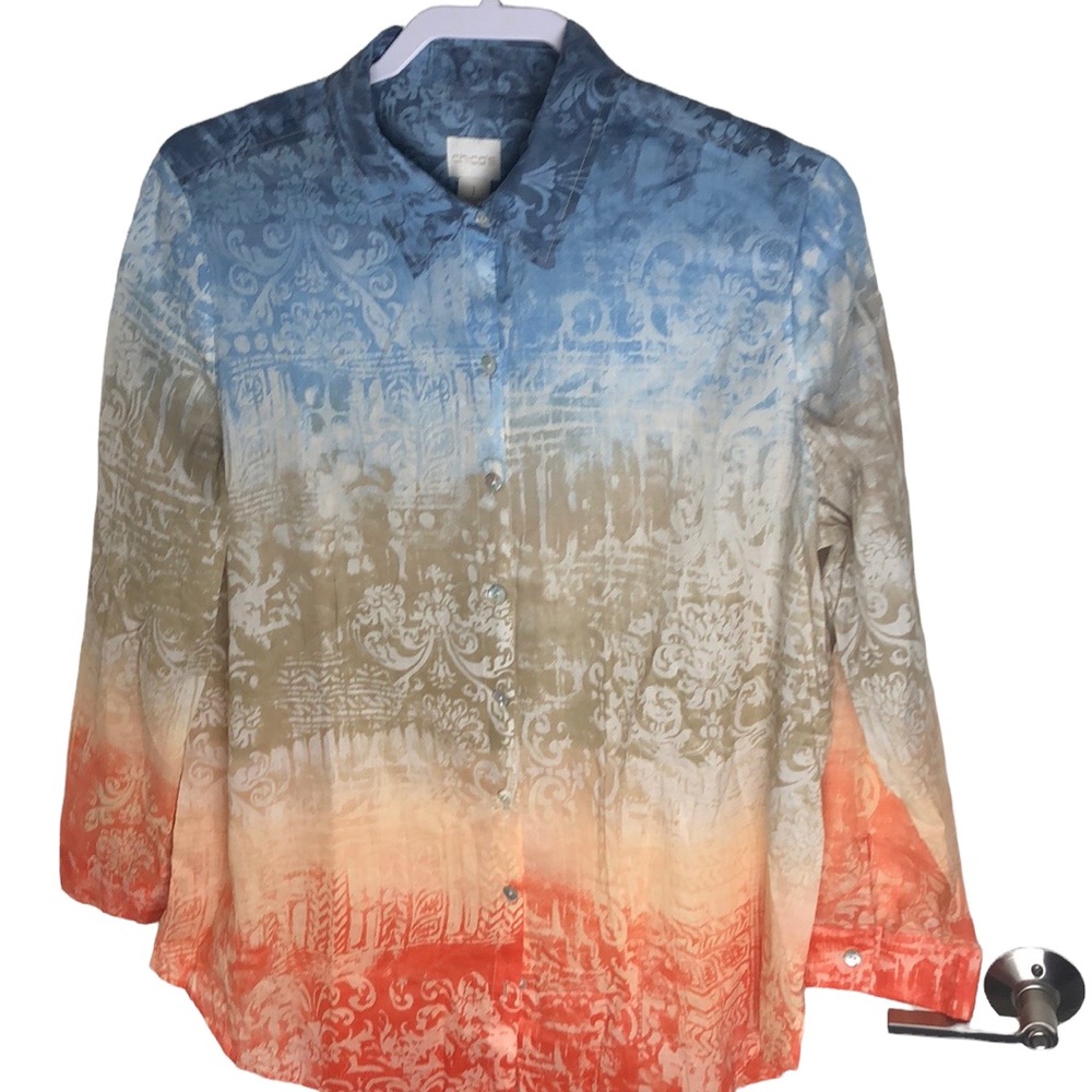 Chico’s Multicolor Button Up Shirt Women’s Size M/8